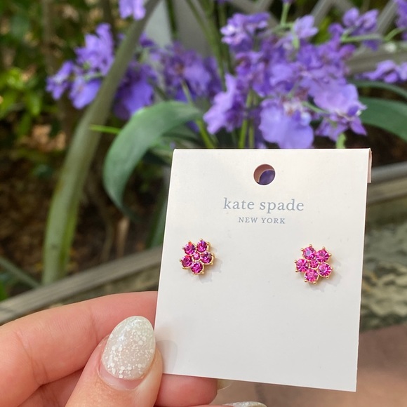 Kate Spade Pink Magenta Flower Earrings NWT - Picture 10 of 16